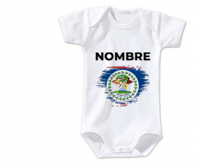 Bodies cepillo de bandera de bebé efecto Belice con nombre