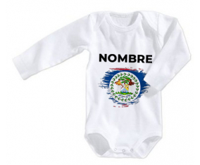 Bodies cepillo de bandera de bebé efecto Belice con nombre