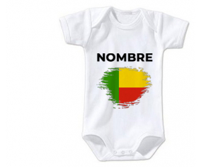 Bodies efecto cepillo de bandera de bebé Benin con nombre