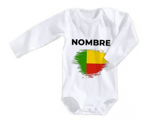 Bodies efecto cepillo de bandera de bebé Benin con nombre