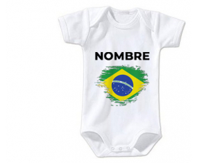 Bodies efecto cepillo de bandera de bebé Brasil con nombre