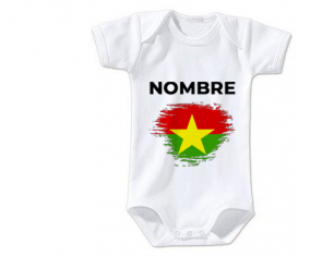 Bodies efecto cepillo de bandera bebé Burkina Faso con nombre