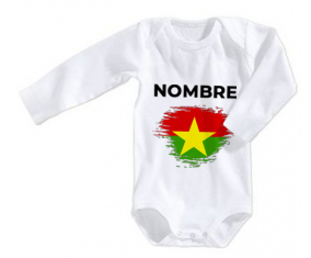 Bodies efecto cepillo de bandera bebé Burkina Faso con nombre