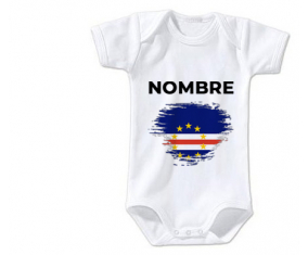 Bodies efecto cepillo de bandera de bebé Cabo Verde con nombre