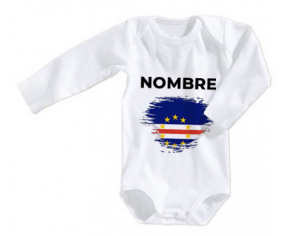 Bodies efecto cepillo de bandera de bebé Cabo Verde con nombre