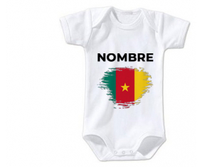 Bodies efecto cepillo de bandera de bebé Camerún con nombre