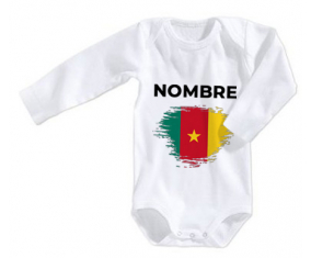 Bodies efecto cepillo de bandera de bebé Camerún con nombre