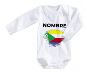 Bodies comoras de efecto cepillo de bandera de bebé con nombre