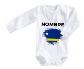 Bodies efecto cepillo de bandera de bebé Curazao con nombre