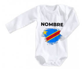 Bodies efecto cepillo de bandera de bebé República Democrática del Congo con nombre