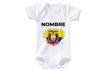 Bodies efecto cepillo de bandera bebé Ecuador con nombre