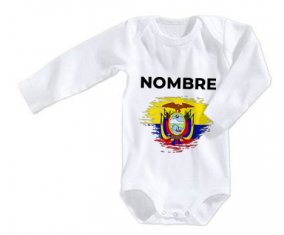 Bodies efecto cepillo de bandera bebé Ecuador con nombre