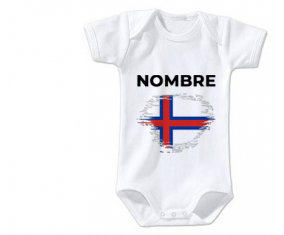 Bodies bebé bandera cepillo efecto faroe islas con nombre