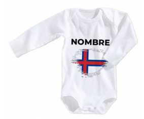 Bodies bebé bandera cepillo efecto faroe islas con nombre