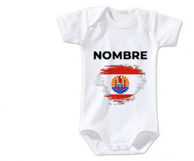 Bodies baby flag efecto cepillo de polinesia francesa con nombre