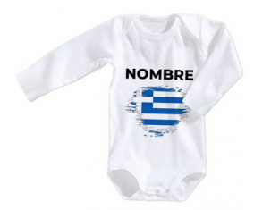 Bodies efecto cepillo de bandera de bebé Grecia con nombre