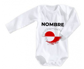 Bodies efecto de pincel de bandera de bebé Groenlandia con nombre