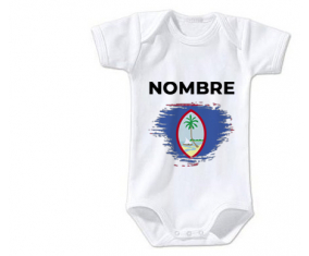 Bodies efecto cepillo de bandera de bebé Guam con nombre