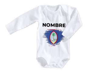 Bodies efecto cepillo de bandera de bebé Guam con nombre
