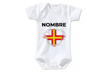 Bodies efecto cepillo de bandera de bebé Guernsey con nombre