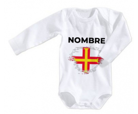 Bodies efecto cepillo de bandera de bebé Guernsey con nombre
