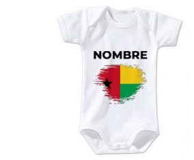 Bodies efecto cepillo de Guinea bandera bebé con nombre