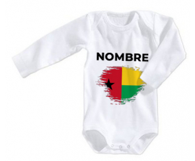 Bodies efecto cepillo de Guinea bandera bebé con nombre