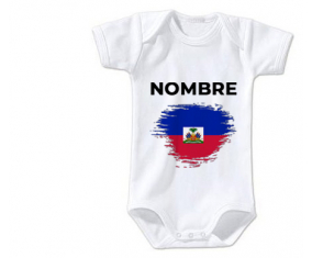 Bodies cepillo de bandera de bebé efecto Haití con nombre