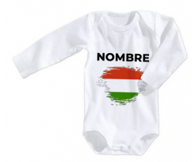Bodies efecto cepillo de bandera bebé Hungría con nombre