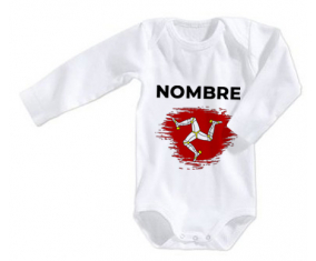 Bodies bebé bandera pincel efecto isla del hombre con nombre