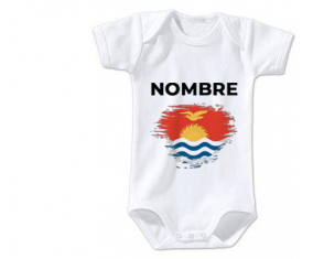 Bodies efecto cepillo de bandera de bebé Kiribati con nombre