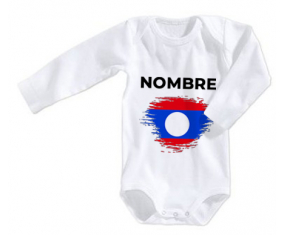 Bodies efecto de pincel de bandera de bebé Laos con nombre