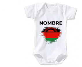 Bodies efecto de la bandera del bebé cepilla Malawi con nombre