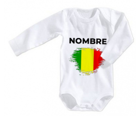 Bodies cepillo de bandera de bebé efecto Malí con nombre
