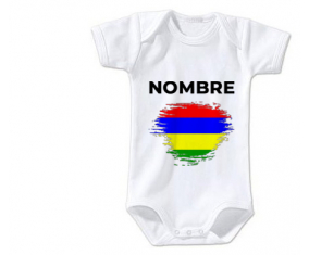 Bodies efecto pincel Baby Flag Mauricio con nombre