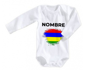 Bodies efecto pincel Baby Flag Mauricio con nombre