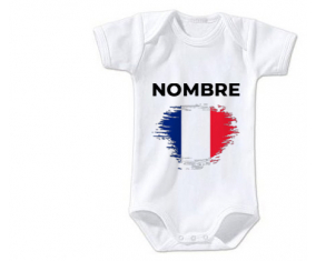 Bodies efecto de pincel mayotte de bandera de bebé con nombre