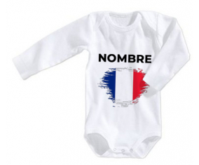 Bodies efecto de pincel mayotte de bandera de bebé con nombre