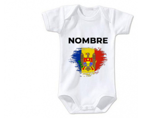 Bodies efecto cepillo de la bandera del bebé Moldavia con nombre
