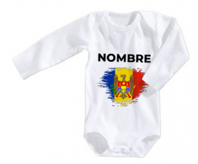 Bodies efecto cepillo de la bandera del bebé Moldavia con nombre