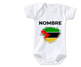Bodies bebé bandera Mozambique efecto cepillo con nombre