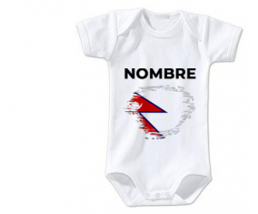 Bodies bebé bandera nepalí efecto cepillo con nombre
