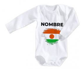 Bodies efecto cepillo de níger de bandera de bebé con nombre