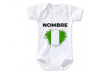 Bodies efecto cepillo de bandera de bebé Nigeria con nombre