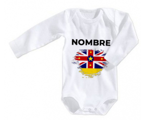 Bodies efecto cepillo de bandera de bebé Niue con nombre