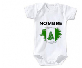 Bodies efecto cepillo de bandera de bebé Norfolk Island con nombre