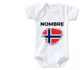 Bodies bebé noruega pincel de la bandera del efecto con nombre