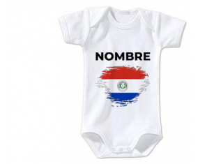 Bodies efecto cepillo de bandera de bebé Paraguay con nombre