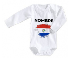 Bodies efecto cepillo de bandera de bebé Paraguay con nombre