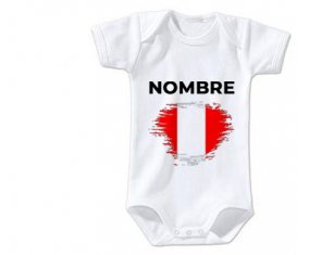 Bodies efecto cepillo de bandera bebé Perú con nombre